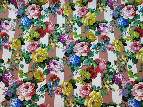 Przejdź do produktu Bawełna z lycrą pąki kwiatów i pasy