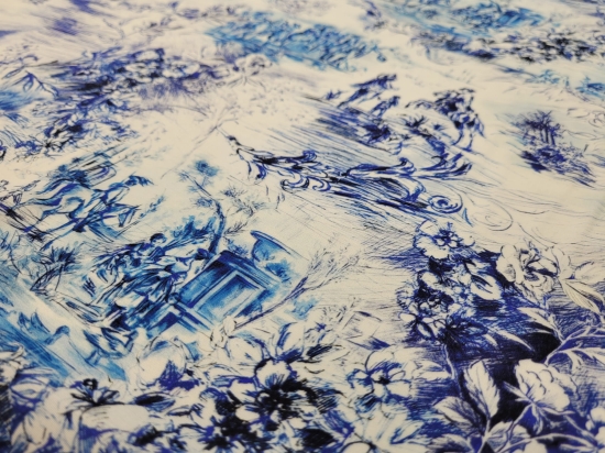 Przejdź do produktu 100% wiskoza PREMIUM wzór Toile de Jouy