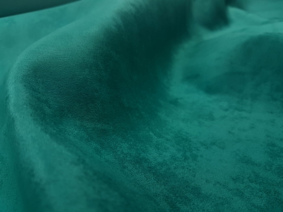 Przejdź do produktu Tkanina obiciowa dekoracyjna zamsz krótko strzyżone/nubuk podklejone policottonem turkus