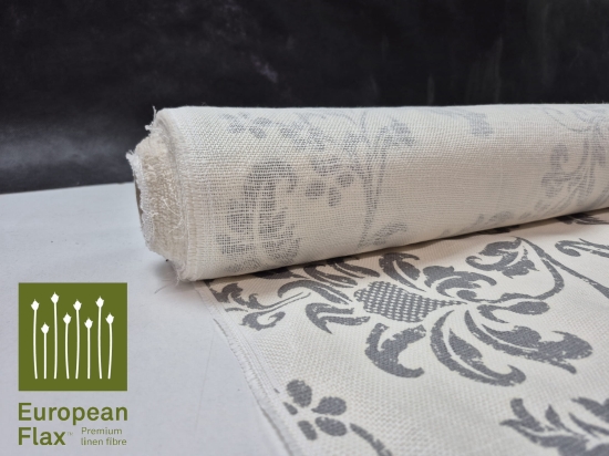 Przejdź do produktu 100% len wzór roślinno-kwiatowy typu damaszek Glossy Print P336