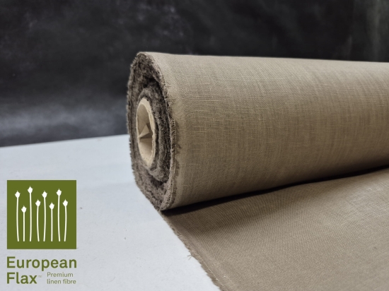 Przejdź do produktu 100% len cienki lekki połysk jasny khaki/jasny brąz Chintz 5989