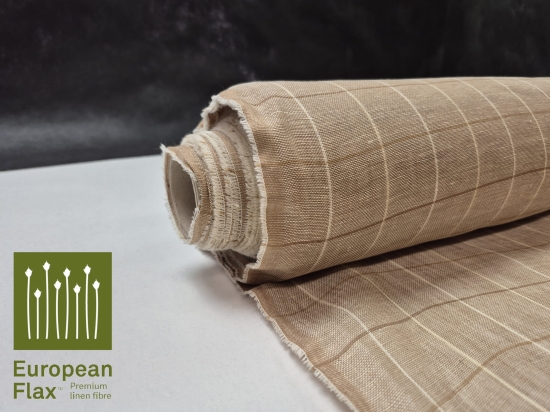 Przejdź do produktu 100% len w kratkę transparentny Hydrofiel brązowy/bezowy P692