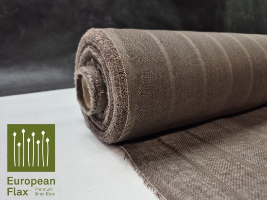 Przejdź do produktu 100% len w pasy transparentny Changeant Soft Finish brązowy L092