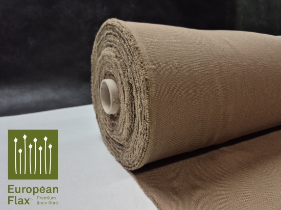 Przejdź do produktu 91% len 9% poliamid odzieżowo-dekoracyjny Sanfor Airo kawowy Q305