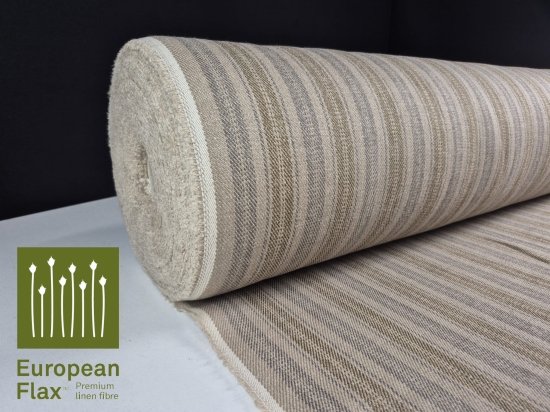 Przejdź do produktu Len z wełną gruby w pasy skośny splot Q350 Nevada-0001