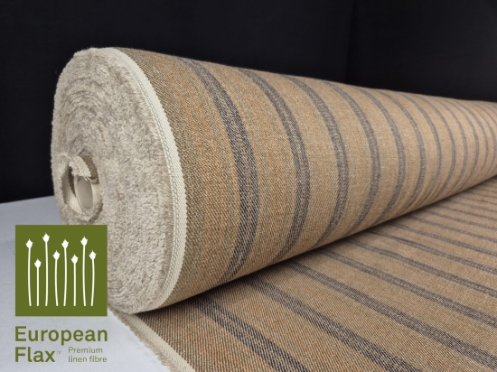 Przejdź do produktu Len z wełną gruby w pasy skośny splot Q350 Nevada-0004