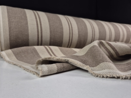Przejdź do produktu Len z wełną gruby w pasy skośny splot Q352 Nevada-0001