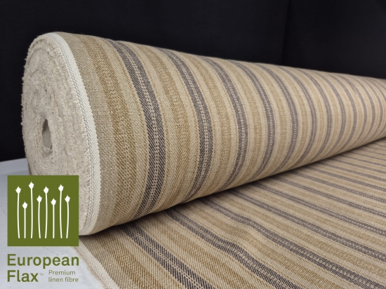 Przejdź do produktu Len z wełną gruby w pasy skośny splot Q350 Nevada-0003