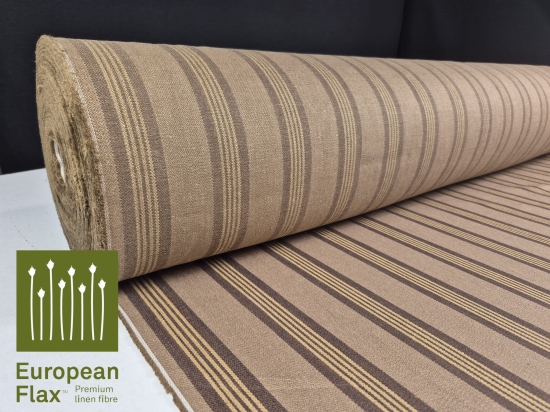 Przejdź do produktu Len rustykalny w pasy płócienny splot Q308-0005