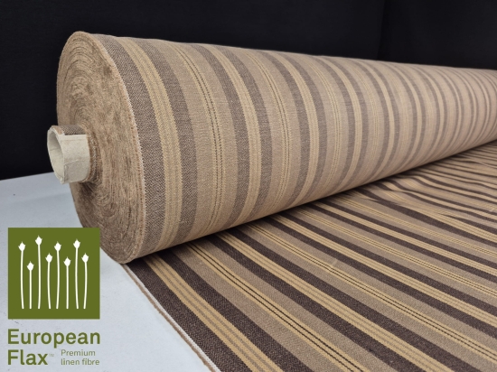 Przejdź do produktu Len rustykalny w pasy płócienny splot Q308-0027