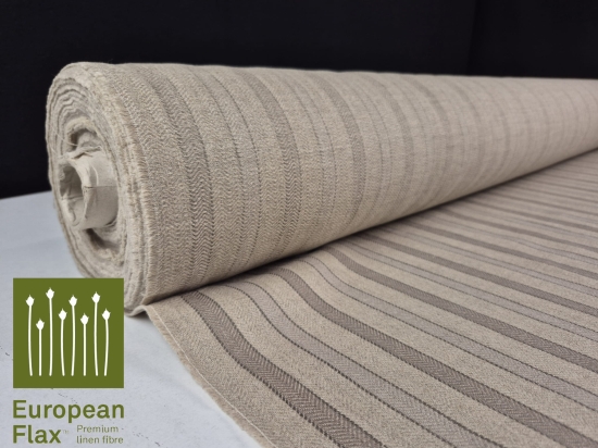 Przejdź do produktu Len rustykalny w pasy jodełka szary Q347-0002