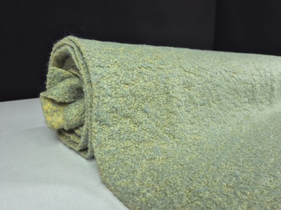 Przejdź do produktu Dzianina wełniana z akrylem typu boucle zielono-żółta