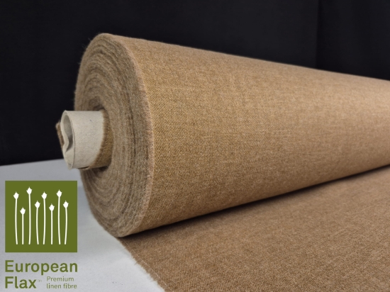 Przejdź do produktu Tweed len z wełną brąz-beż Shetland