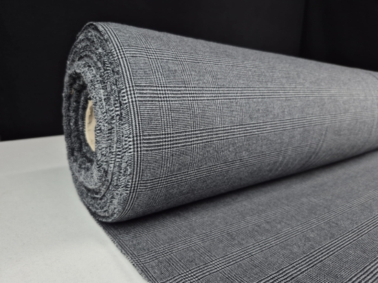 Przejdź do produktu Flanela bawełniana z elastanem szara kratka 260g/m²