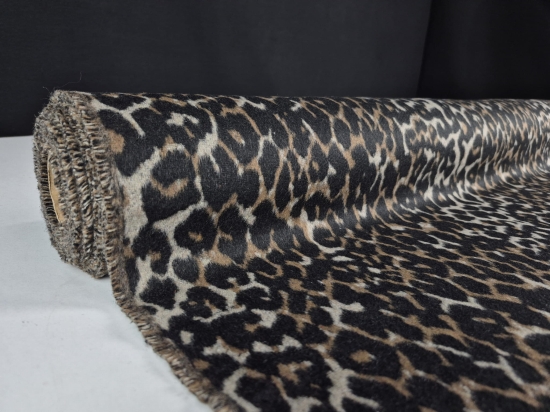 Przejdź do produktu Tkanina płaszczowa panterka brązowa 430g/m²