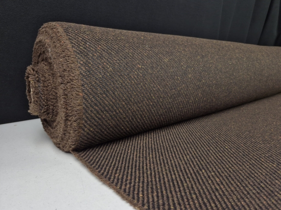 Przejdź do produktu Wełna płaszczowa diagonal brąz/czarny 340g/m²