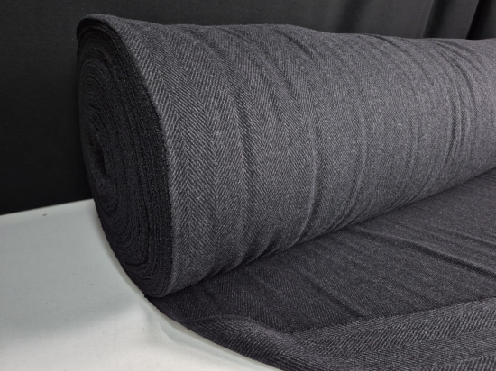 Przejdź do produktu Wełna z kaszmirem jodełka grafitowa płaszczowa 370g/m² nr. 39