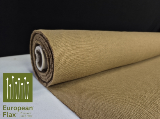 Przejdź do produktu Len z bawełną khaki/oliwka kolekcja Nevada 410g/m²