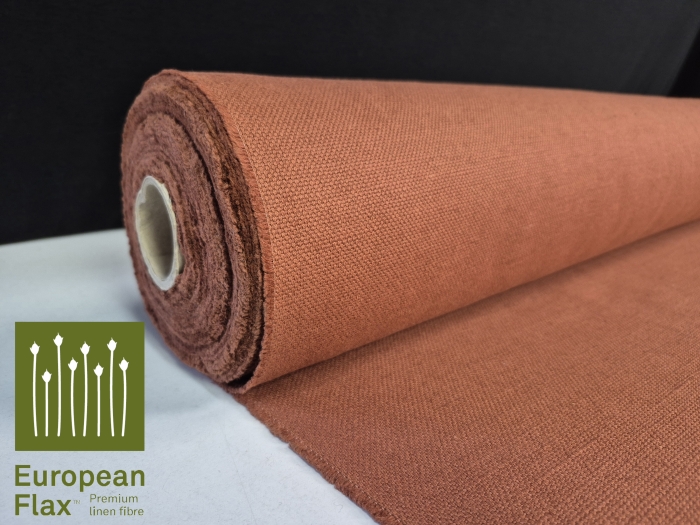 Przejdź do produktu Len z bawełną rudy kolekcja Nevada 410g/m²