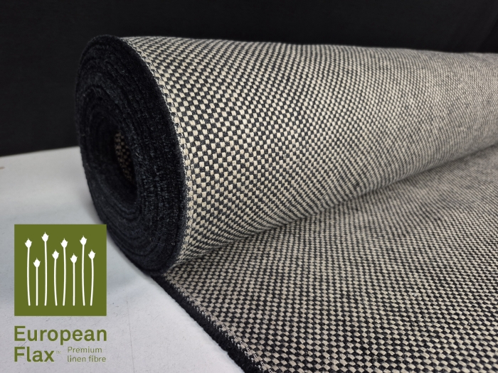 Przejdź do produktu 100% len obiciowy czarny-naturalny kolekcja Nevada 900g/m²