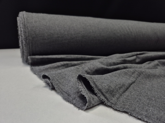 Przejdź do produktu Flanela wełniana z wiskozą cienka szara 170g/m²